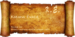 Katona Évald névjegykártya
